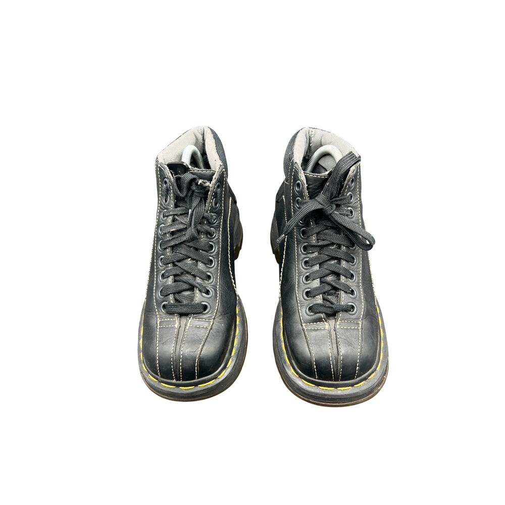 🖤 Dr. Martens 6 Black Leather Lace Up Boots Yellow Stitch 90s Grunge Punk OG - Picture 2 of 6